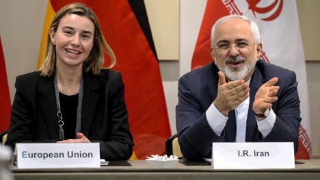 Canciller Iraní Yavad Zarif y Federica-2
