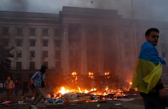 Incendio del sindicato comunista en Odessa 2014-17